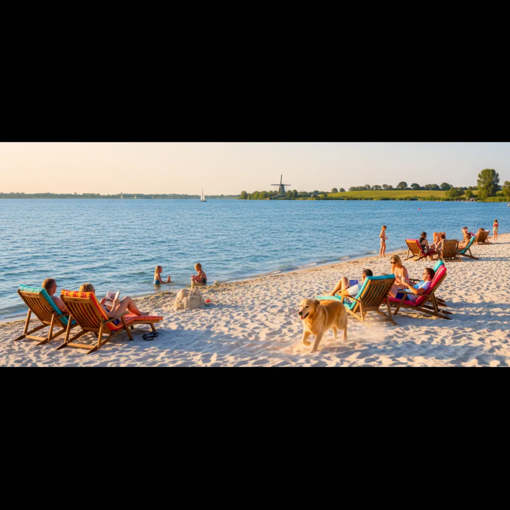 FLOW Beach aan de Zevenhuizerplas, zonnig en ontspannen