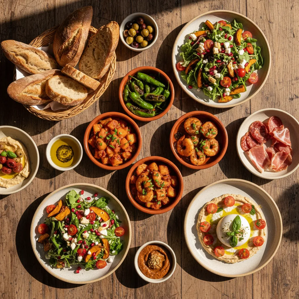 Heerlijke gedeelde gerechten bij Flow restaurant